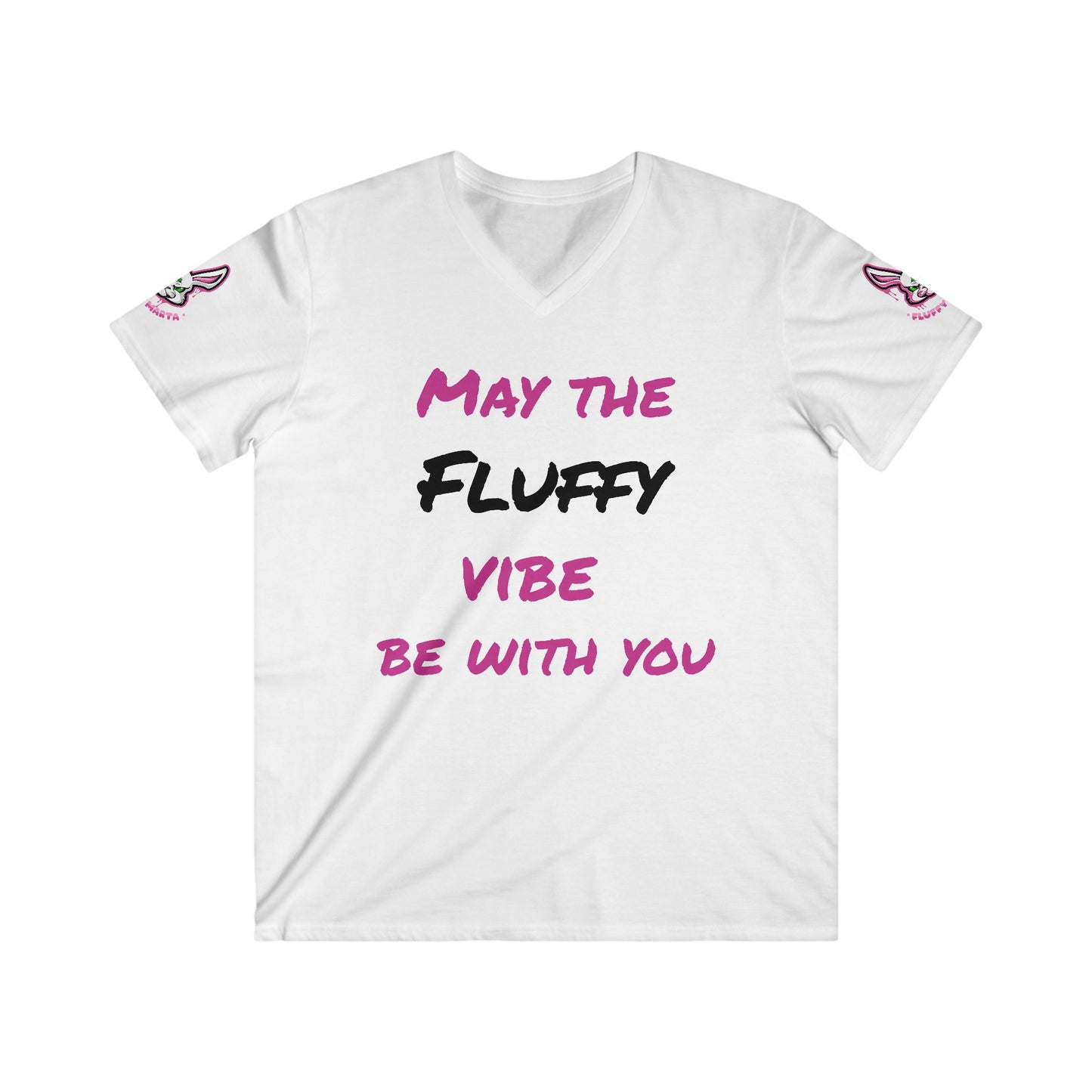 "May the fluffy vibe be with you" Men's Fitted V-Neck T-Shirt
