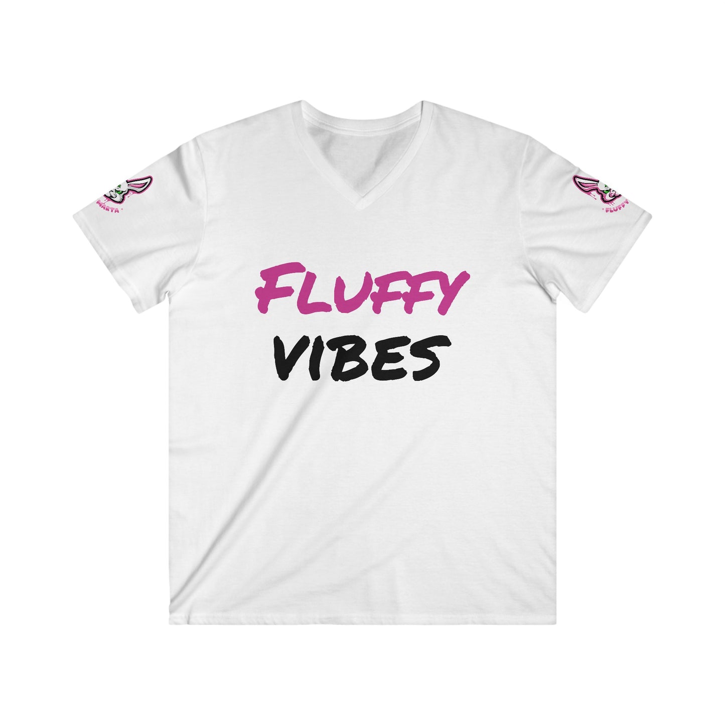 "Fluffy vibes" Men's Fitted V-Neck T-Shirt