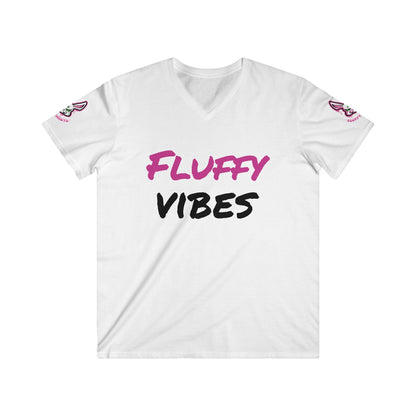 "Fluffy vibes" Men's Fitted V-Neck T-Shirt