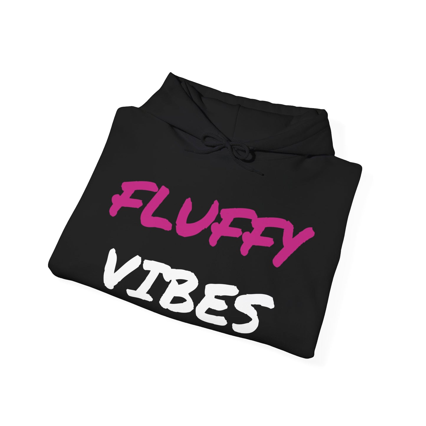 "Fluffy Vibes" with bunnies on the sleeves Unisex  Hooded Sweatshirt