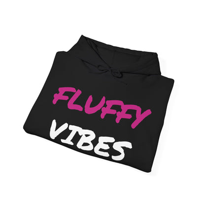 "Fluffy Vibes" with bunnies on the sleeves Unisex  Hooded Sweatshirt