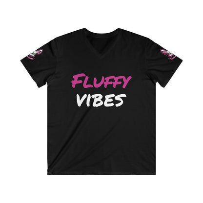 "Fluffy vibes" Men's Fitted V-Neck T-Shirt