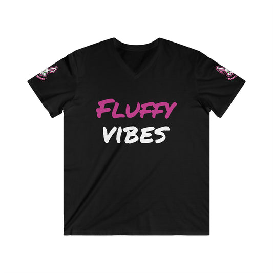 "Fluffy vibes" Men's Fitted V-Neck T-Shirt