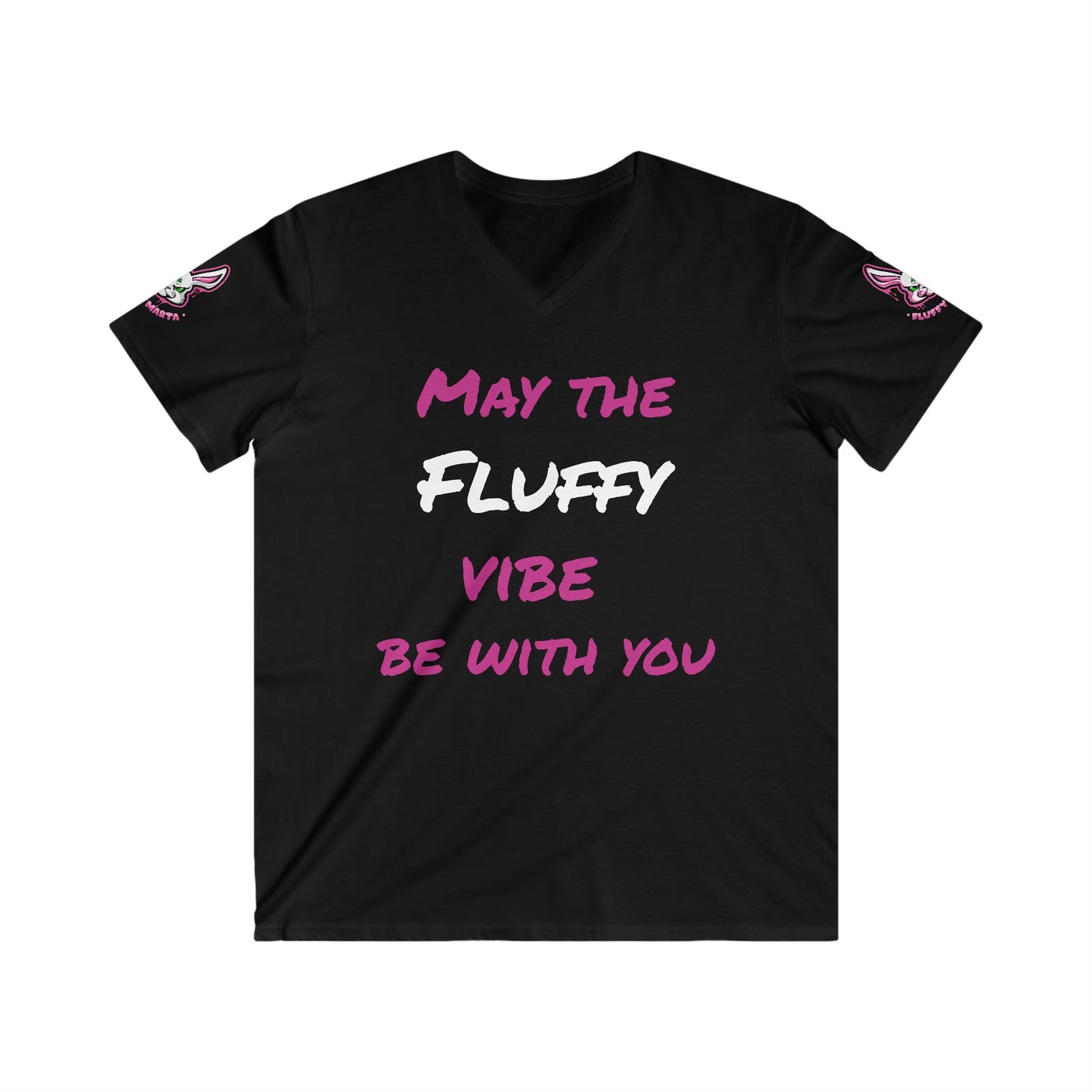 "May the fluffy vibe be with you" Men's Fitted V-Neck T-Shirt