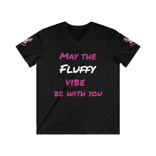 "May the fluffy vibe be with you" Men's Fitted V-Neck T-Shirt