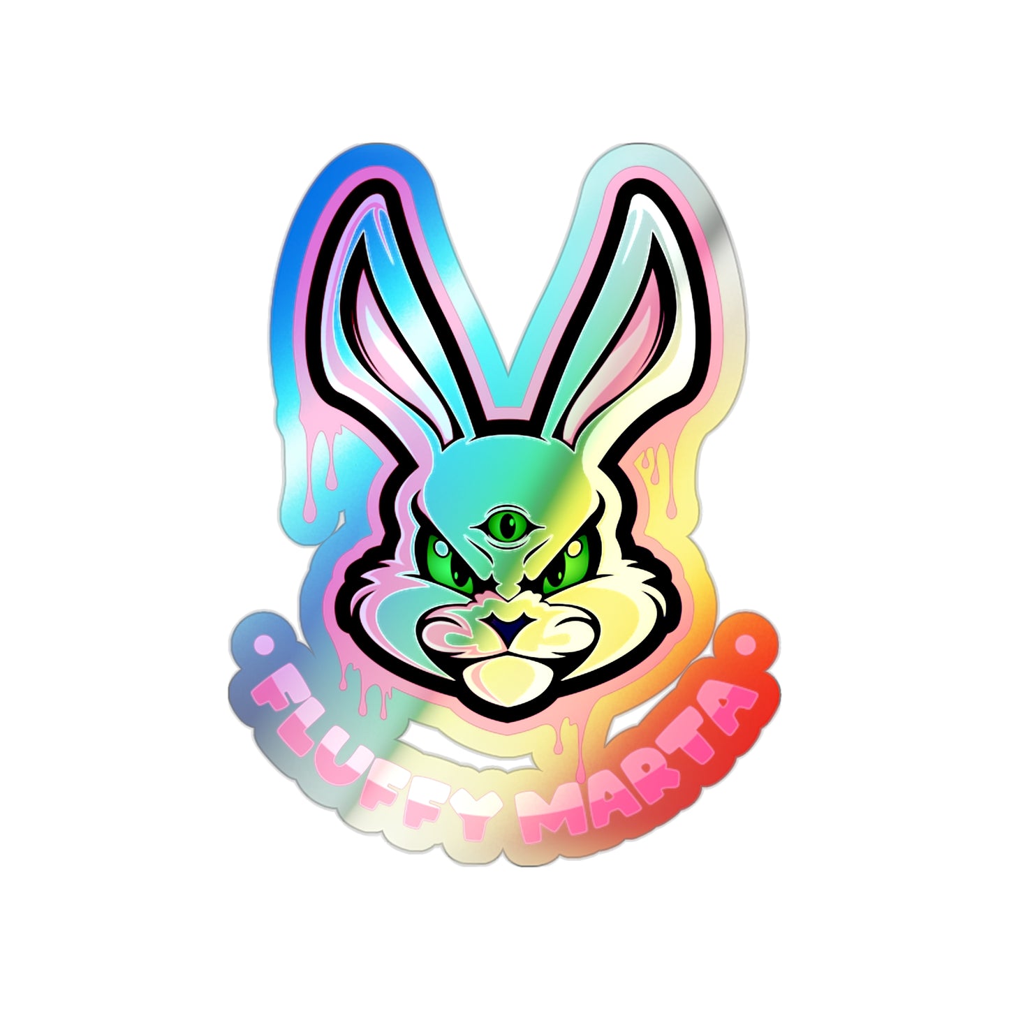 "Fluffy Marta" Holographic Stickers