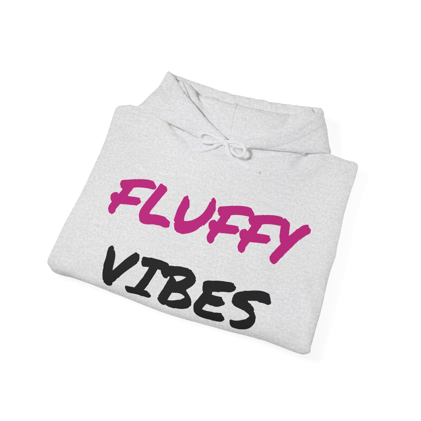 "Fluffy Vibes" with bunnies on the sleeves Unisex  Hooded Sweatshirt