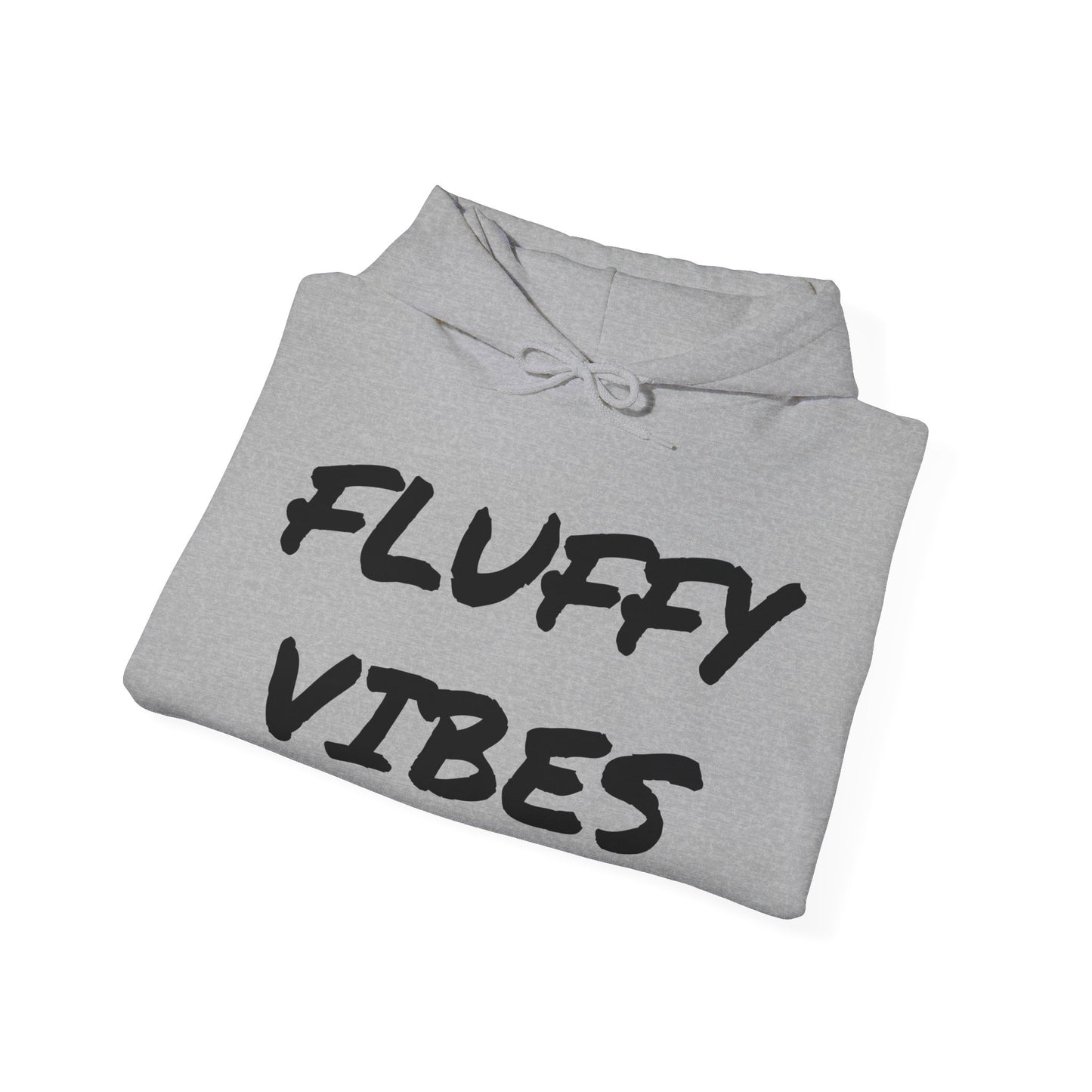 "Fluffy Vibes" with bunnies on the sleeves Unisex  Hooded Sweatshirt