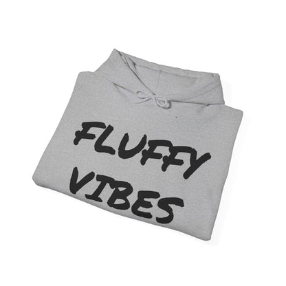 "Fluffy Vibes" with bunnies on the sleeves Unisex  Hooded Sweatshirt