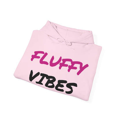 "Fluffy Vibes" with bunnies on the sleeves Unisex  Hooded Sweatshirt