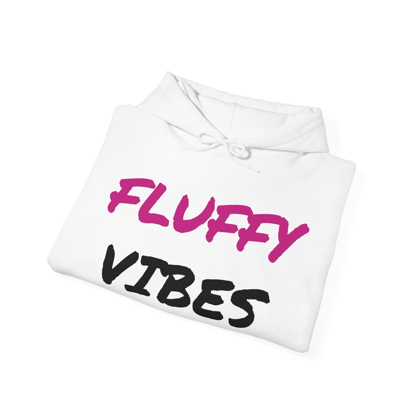 "Fluffy Vibes" with bunnies on the sleeves Unisex  Hooded Sweatshirt