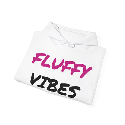 "Fluffy Vibes" with bunnies on the sleeves Unisex  Hooded Sweatshirt